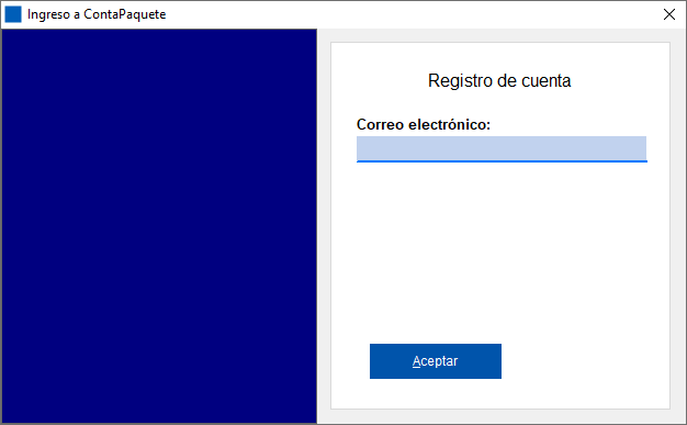 Registro de cuenta - ContaPaquete